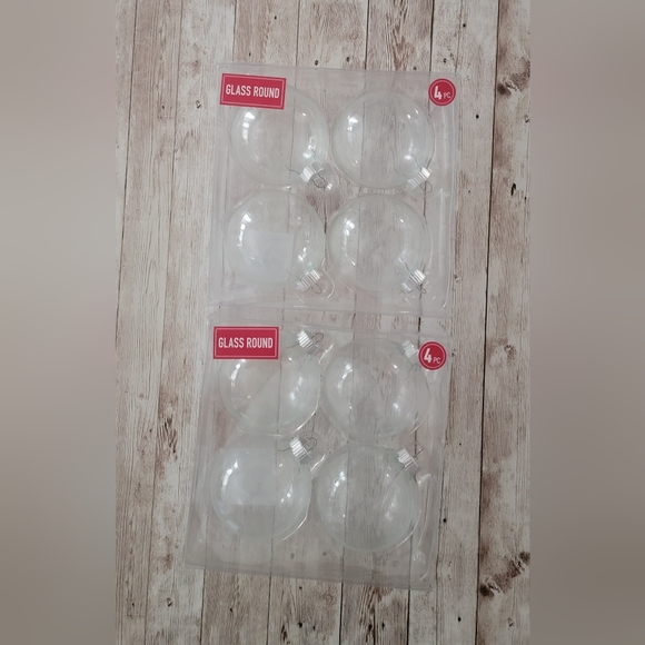 DIY 3" Clear Glass Ornaments-4 pack (Lot of 2) - Picture 4 of 8